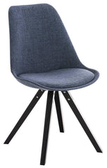 Stuhl Pegleg Stoff Square schwarz - blau