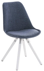 Stuhl Pegleg Stoff Square weiß - blau