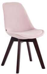 4er Set Besucherstühle Borneo V2 Samt walnuss - pink