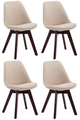 4er Set Besucherst�hle Borneo V2 Walnuss Stoff - creme