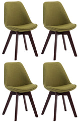 4er Set Besucherst�hle Borneo V2 Walnuss Stoff - gr�n