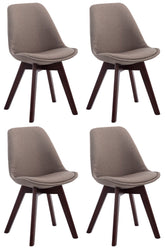 4er Set Besucherst�hle Borneo V2 Walnuss Stoff - taupe