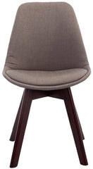 4er Set Besucherst�hle Borneo V2 Walnuss Stoff - taupe