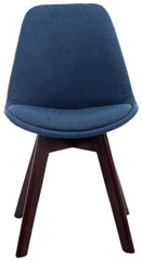 4er Set Besucherstühle Borneo V2 Walnuss Stoff - blau