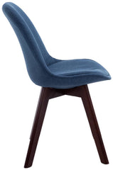 4er Set Besucherstühle Borneo V2 Walnuss Stoff - blau