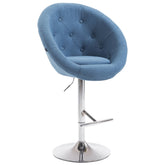 Barhocker London V2 Stoff chrom - blau