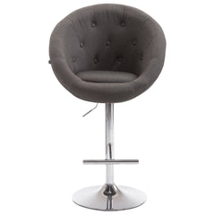 Barhocker London V2 Stoff chrom - dunkelgrau