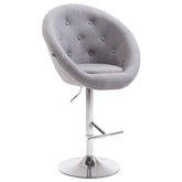 Barhocker London V2 Stoff chrom - grau