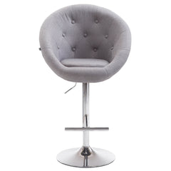 Barhocker London V2 Stoff chrom - grau