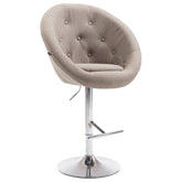 Barhocker London V2 Stoff chrom - taupe