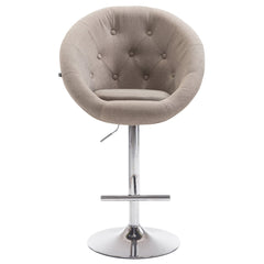 Barhocker London V2 Stoff chrom - taupe