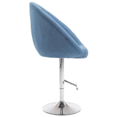 Barhocker London V2 Stoff chrom - blau
