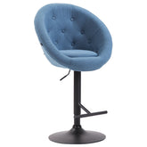 Barhocker London V2 Stoff schwarz - blau