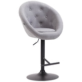 Barhocker London V2 Stoff schwarz - grau