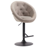 Barhocker London V2 Stoff schwarz - taupe