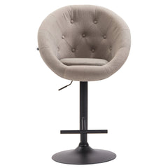 Barhocker London V2 Stoff schwarz - taupe