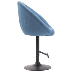 Barhocker London V2 Stoff schwarz - blau
