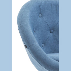 Barhocker London V2 Stoff schwarz - blau