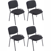 4er Set Stühle XL Ken Stoff - schwarz