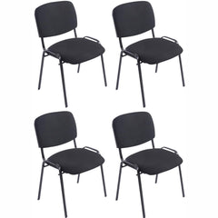 4er Set Stühle XL Ken Stoff - schwarz