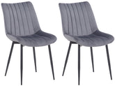 2er Set Stühle Rahden Samt - grau