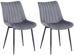 2er Set Stühle Rahden Samt - grau