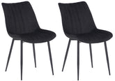 2er Set Stühle Rahden Samt - schwarz