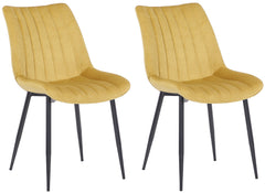 2er Set Stühle Rahden Samt - gelb