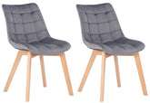 2er Set Esszimmerstühle Passaic Samt - grau by Dropshipping-Europe – Esszimmerstühle