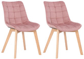 2er Set Esszimmerstühle Passaic Samt - pink