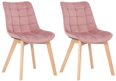 2er Set Esszimmerstühle Passaic Samt - pink