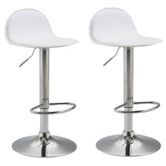 2er Set Barhocker Lana V2 Chrom - weiß