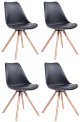4er Set St�hle Toulouse Kunstleder Rund natura - schwarz