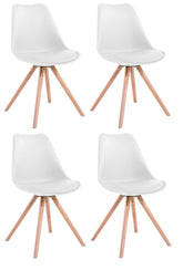 4er Set St�hle Toulouse Kunstleder Rund natura - wei�