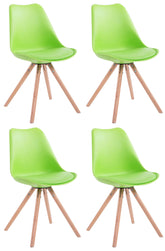 4er Set St�hle Toulouse Kunstleder Rund natura - gr�n