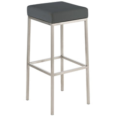 2er Set Barhocker Montreal 85 Kunstleder edelstahl - grau