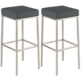 2er Set Barhocker Montreal 80 Kunstleder edelstahl - grau