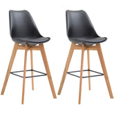 2er Set Barhocker Metz Kunststoff natura - schwarz