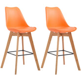 2er Set Barhocker Metz Kunststoff natura - orange