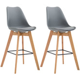 2er Set Barhocker Metz Kunststoff natura - grau