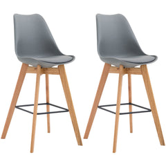 2er Set Barhocker Metz Kunststoff natura - grau