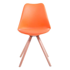4er Set Stühle Toulouse Kunstleder Rund natura - orange