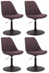 4er Set St�hle Maverick B Stoff - braun