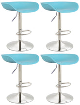 4er Set Barhocker Anaheim Kunststoff chrom - blau by Dropshipping-Europe – Barhocker