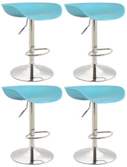 4er Set Barhocker Anaheim Kunststoff chrom - blau