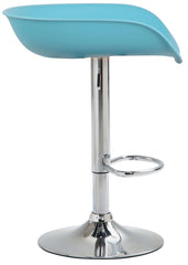 4er Set Barhocker Anaheim Kunststoff chrom - blau