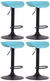4er Set Barhocker Anaheim Kunststoff schwarz - blau