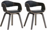 2er Set Stühle Kingston Kunstleder - schwarz/grau