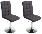 2er Set Esszimmerstühle Peking V2 Stoff - dunkelgrau