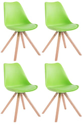 4er Set St�hle Toulouse Kunstleder Natura Square - gr�n
